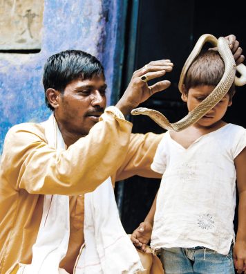 Un père, montreur de serpents, initie sa fille à Kathputli. La municipalité de New Delhi a déclaré la guerre aux montreurs de serpents. Il leur est interdit de se produire dans les rues et sur les places pour des raisons de sécurité.