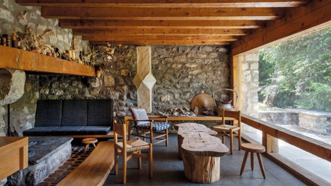 L’intérieur du chalet de Méribel construit par Charlotte Perriand.