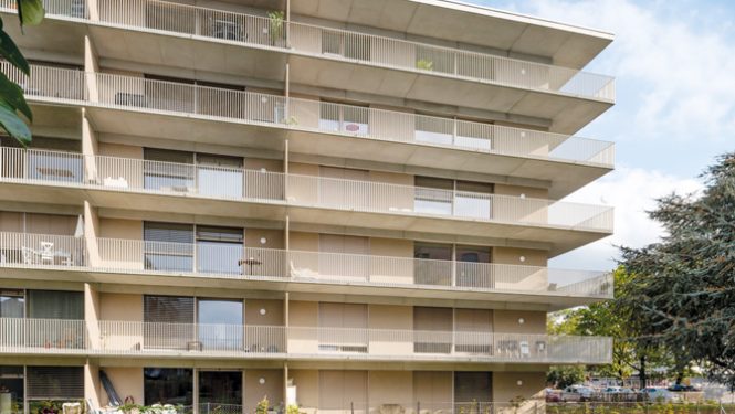 Un immeuble pour les femmes, situé aux Palettes dans le quartier de Lancy à Genève.