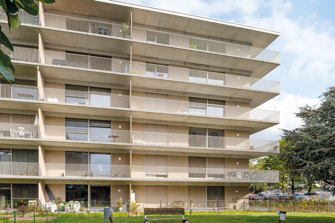 Un immeuble pour les femmes, situé aux Palettes dans le quartier de Lancy à Genève.