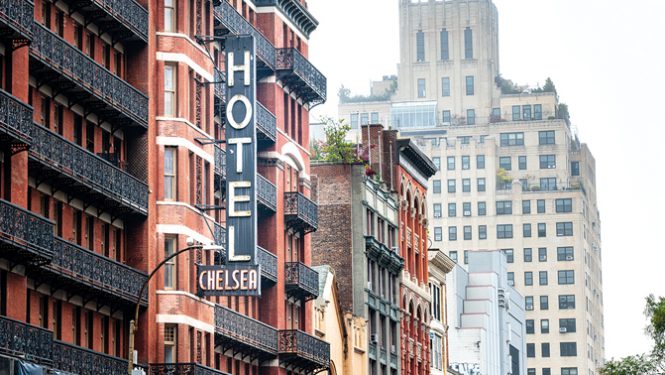 L’enseigne du mythique Chelsea Hotel.