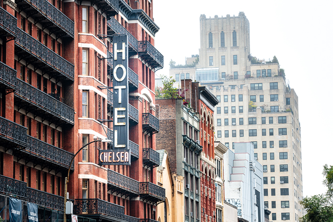 L’enseigne du mythique Chelsea Hotel.