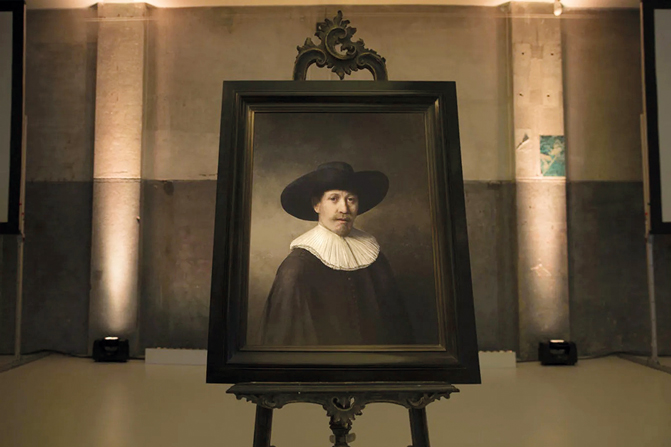 Le gentilhomme à collerette exécuté par The Next Rembrandt.