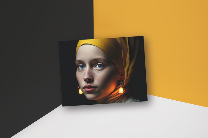 Jeune fille à la perle de Vermeer version Midjourney
