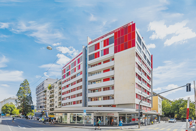 Un immeuble de la rue de Vermont à Genève.