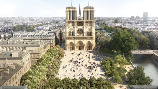 Le projet d’aménagement extérieur du parvis de Notre-Dame de Paris.