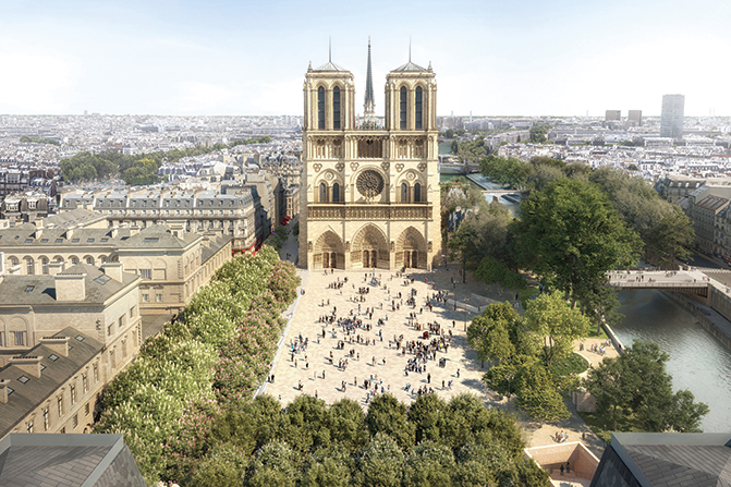 Le projet d’aménagement extérieur du parvis de Notre-Dame de Paris.
