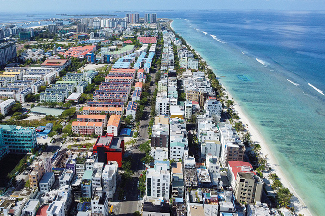L’île artificielle de Hulhumalé.