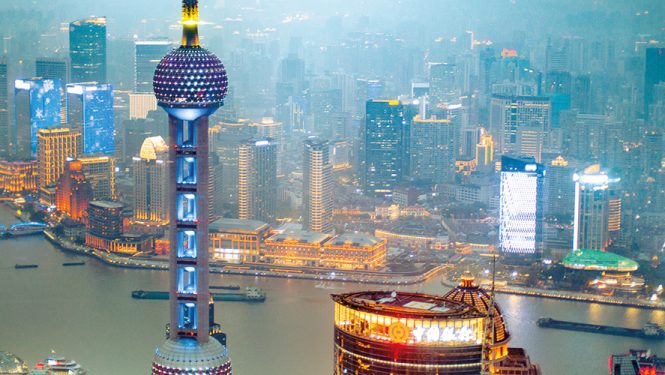 Vue aérienne de la ville de Shangai.