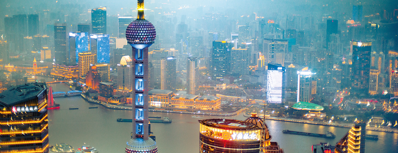 Vue aérienne de la ville de Shangai.